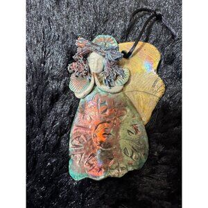 Sherri Barnhart Handmade Ceramic Angel Ornament With Intricate Textured Design